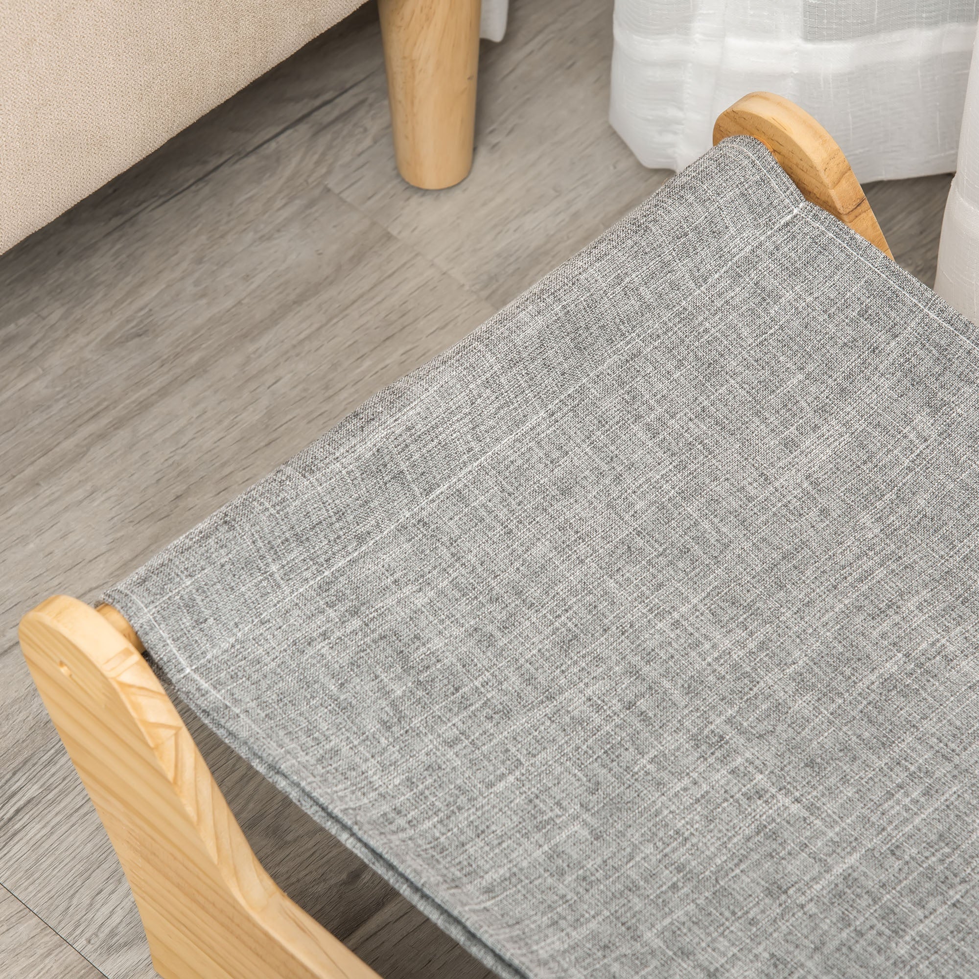 Cuccia per Gatti 68x43x20 cm con Cuscino in Peluche Bianco e Grigio