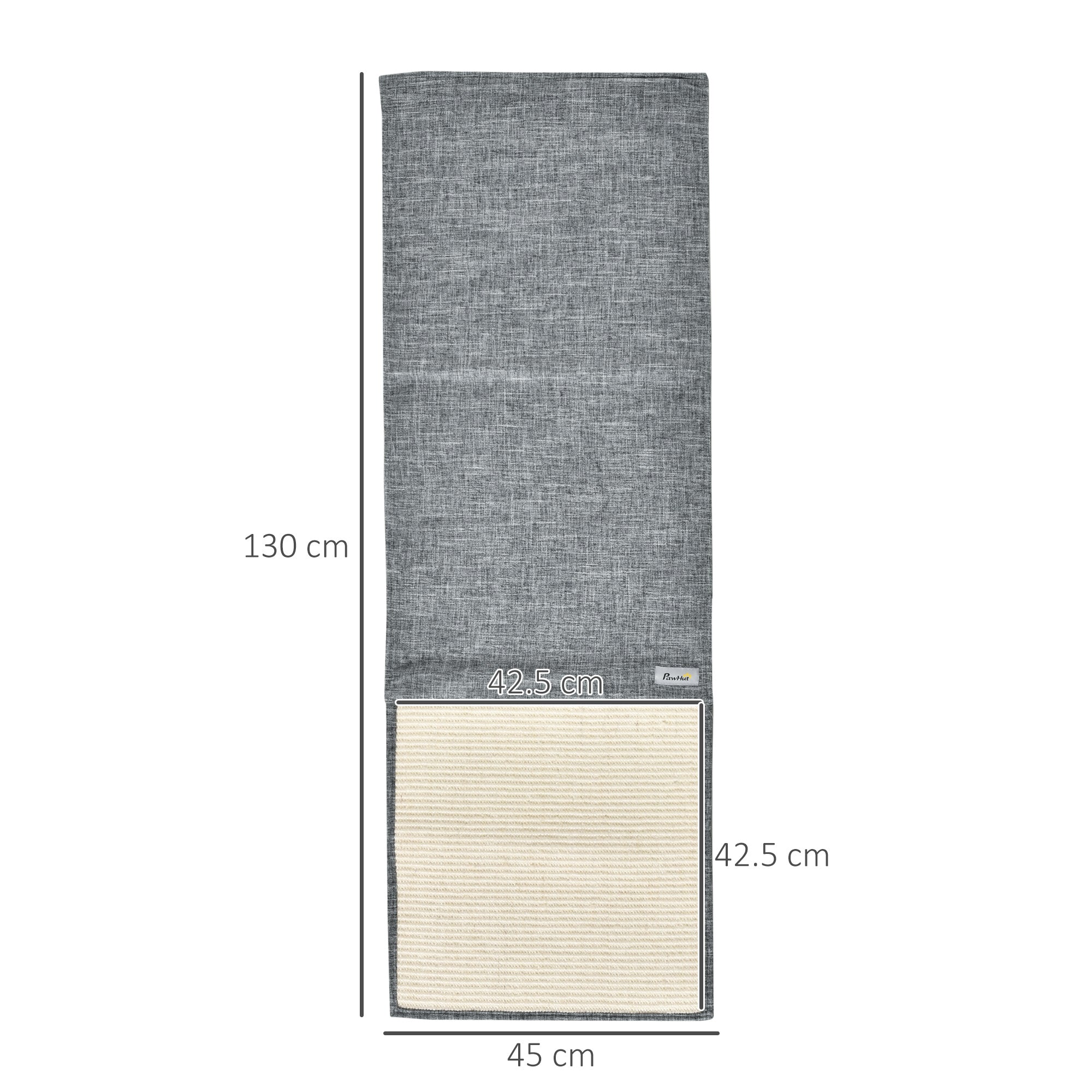 Set 2 Tiragraffi per Gatti 130x45 cm per Divano in Sisal e Poliestere Grigio