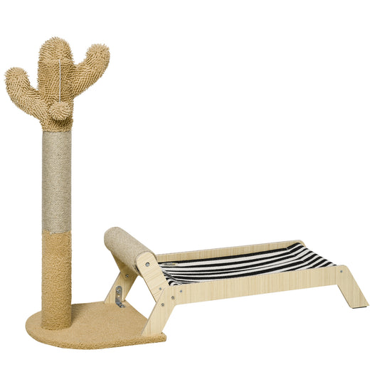 Easycomfort Amaca per Gatti con Tiragraffi per Gatti a forma di Cactus Design 2 in 1 per Interni, 88.5x31.5x76.5 cm