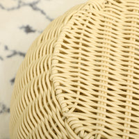 EasyComfort Casetta per Gatti a 2 Livelli in Rattan PE con Cuscino Lavabile, Ø40x30 cm, Beige