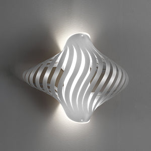 Applique Shell Helios 1 Luce In Polilux Silver Con Cavo Made In Italy