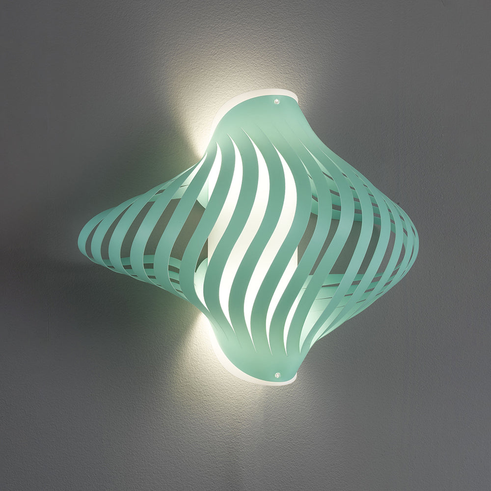 Applique Shell Helios 1 Luce In Polilux Verde Con Cavo Made In Italy