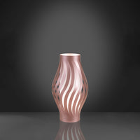 Lampada Da Tavolo Moderna 1 Luce Helios Polilux Rosa Metallico H40 Made In Italy