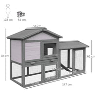 Easycomfort Conigliera in Legno da Esterno Casetta con Tetto e Recinto