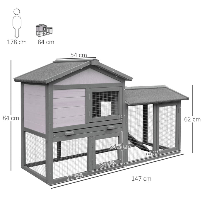 Easycomfort Conigliera in Legno da Esterno Casetta con Tetto e Recinto