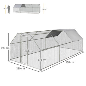 EASYCOMFORT  Gabbia Recinto per Galline in Metallo Porta con Blocco e Copertura Oxford