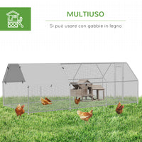 EASYCOMFORT  Gabbia Recinto per Galline in Metallo Porta con Blocco e Copertura Oxford