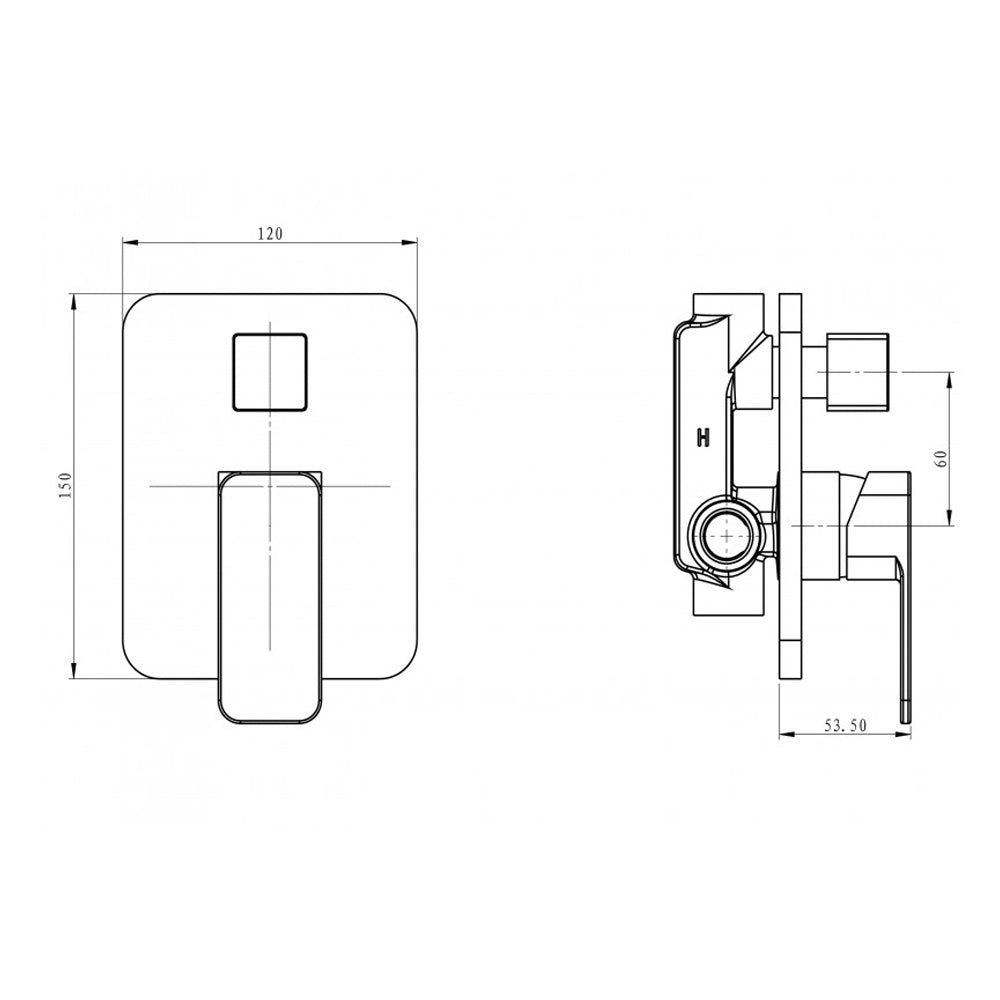 Ogomondo kit doccia square 1 completo di soffione doccetta e miscelatore con deviatore francia