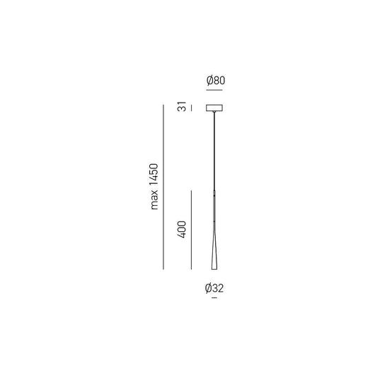 Sospensione Moderna Dafne Alluminio Nero Satinato 1 Luce Led 7W 40Cm