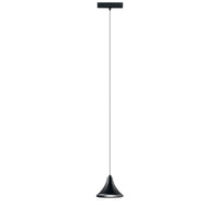 Sospensione binario DAVINCI 48V in alluminio nero 8W luce calda 3000K 15 cm.