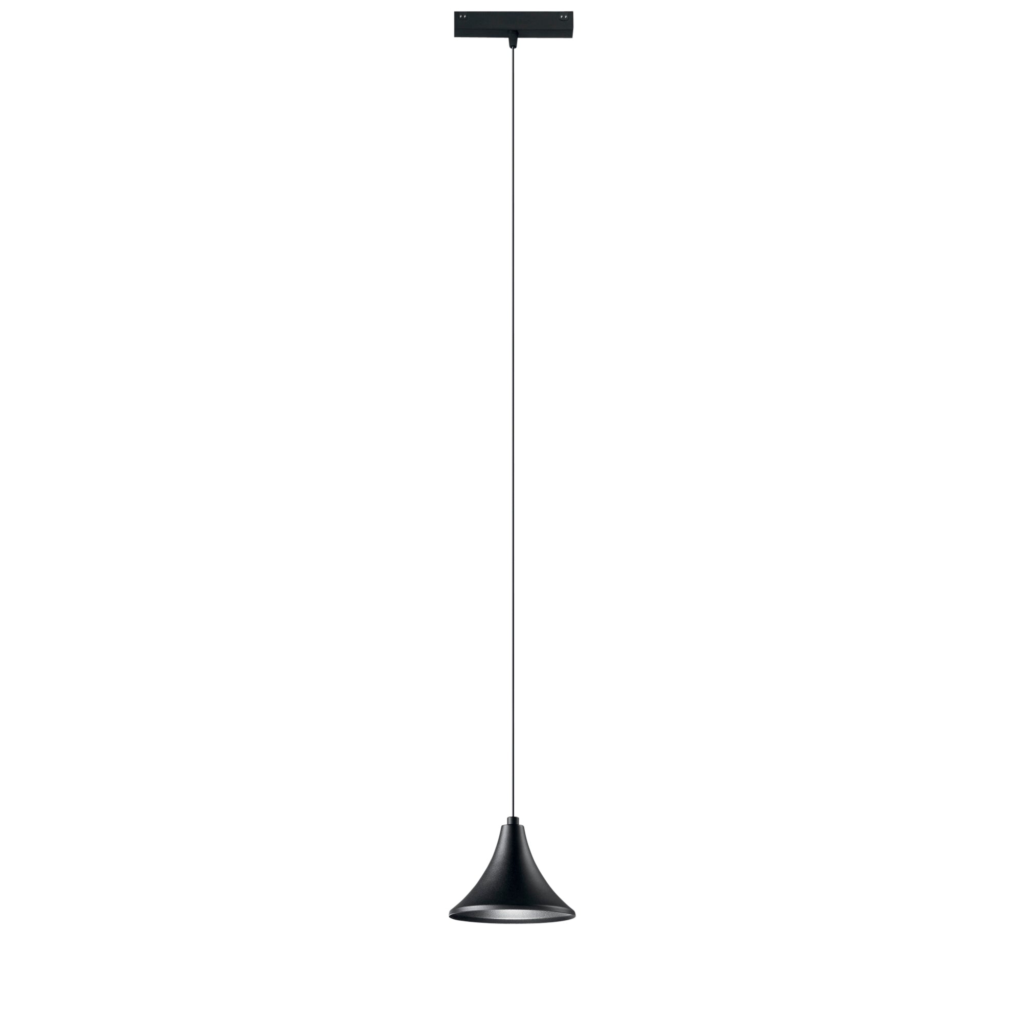 Sospensione binario DAVINCI 48V in alluminio bianco 8W luce calda 3000K 15 cm.