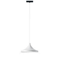 Sospensione binario DAVINCI 48V in alluminio bianco 18W luce naturale 4000K 38cm.