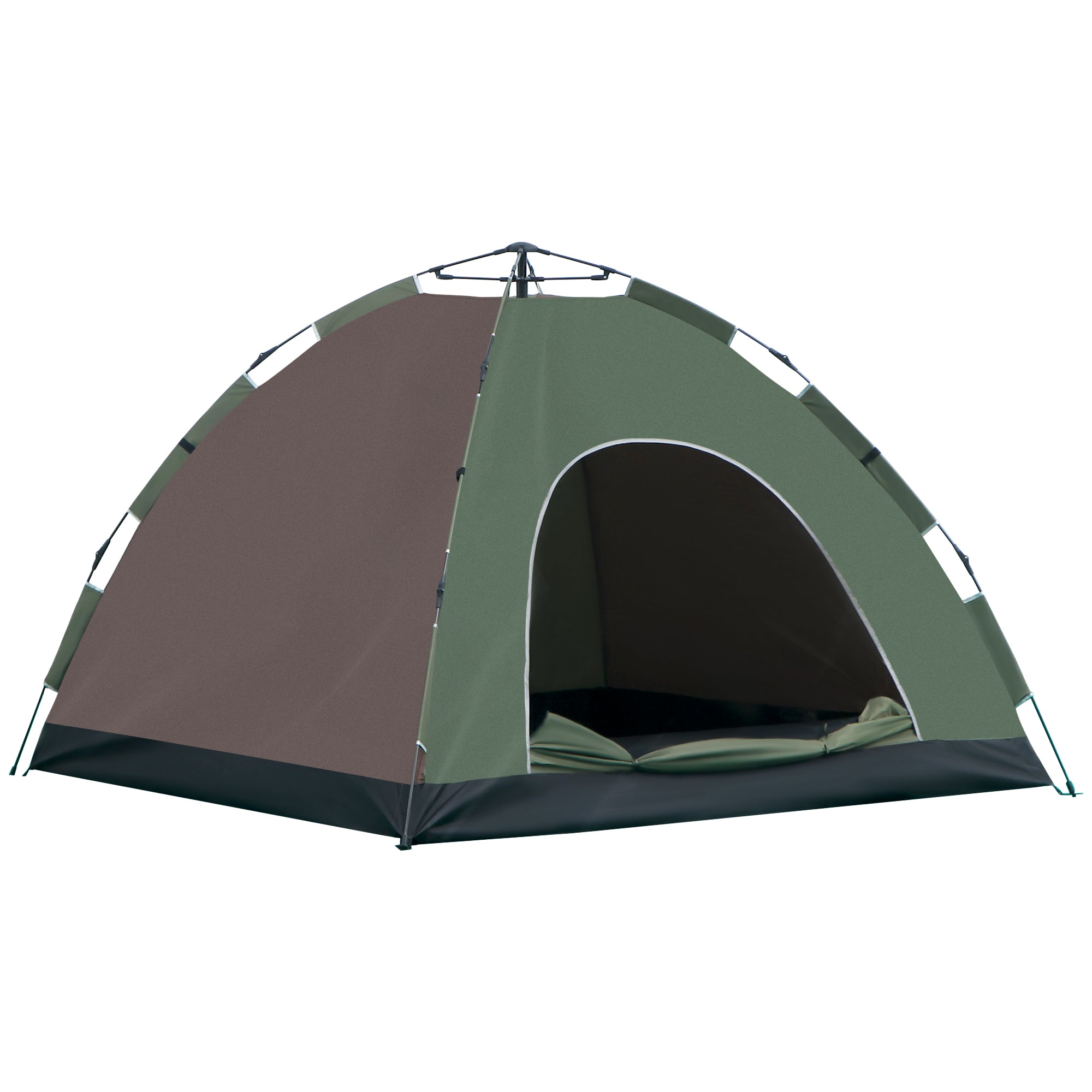 Tenda da Campeggio Pop-Up per 4 Persone 210x210x135 cm con Borsa da Trasporto Verde