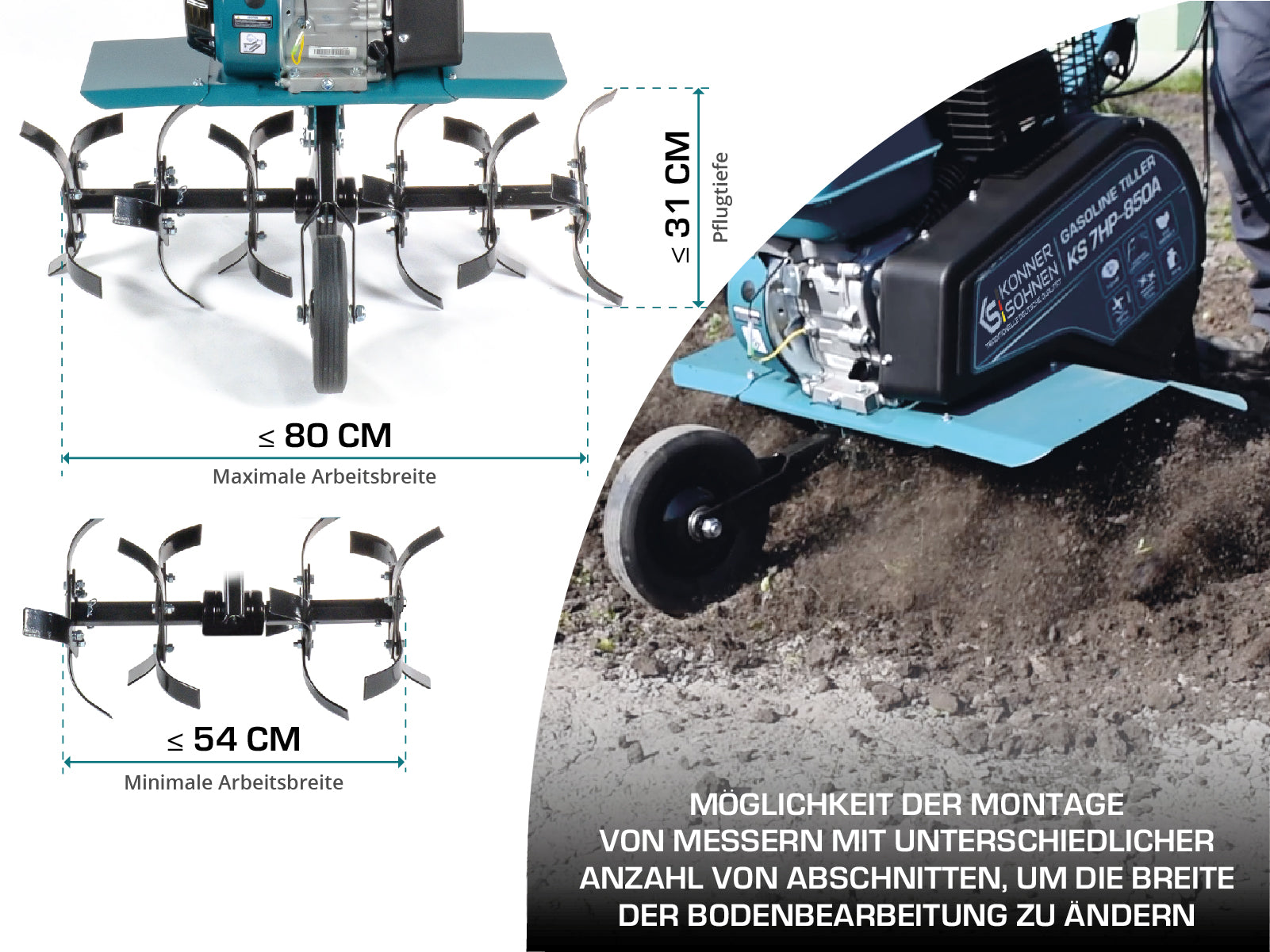 Motozappa a benzina KS 7HP-850A