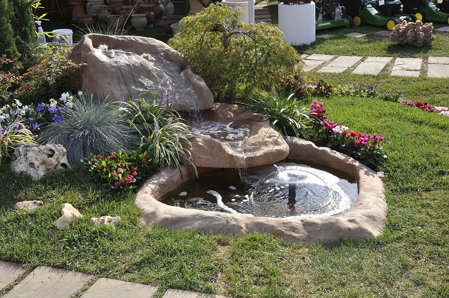 Cascata da giardino marmore con pompa e filtro con laghetto di raccolta resina