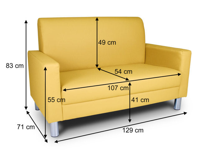 Divano 2 posti in ecopelle mod. Charlie Colore: Giallo senape DI-CHA32PU