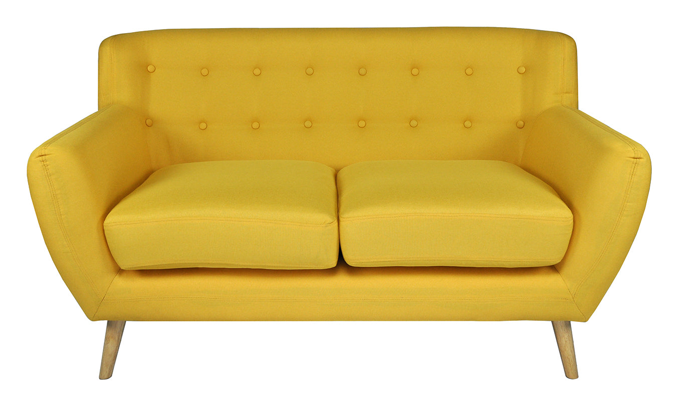 Divano 2 posti in tessuto giallo dallo stile scandinavo Emily DI-EM162P