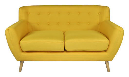 Divano 2 posti in tessuto giallo dallo stile scandinavo Emily DI-EM162P