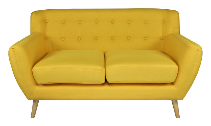 Divano 2 posti in tessuto giallo dallo stile scandinavo Emily DI-EM162P