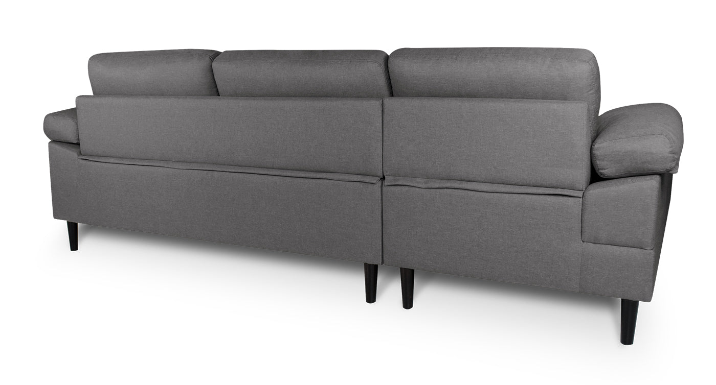 Divano angolare 3 posti con chaise longue sinistra mod. Washington - Colore: grigio chiaro - DI-WA01FBC-CLSX