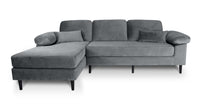 Divano angolare 3 posti con chaise longue sinistra mod. Washington  - Colore: grigio - DI-WA01VLT-CLSX