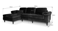 Divano angolare 3 posti con chaise longue sinistra mod. Washington - Colore: nero - DI-WA10VLT-CLSX