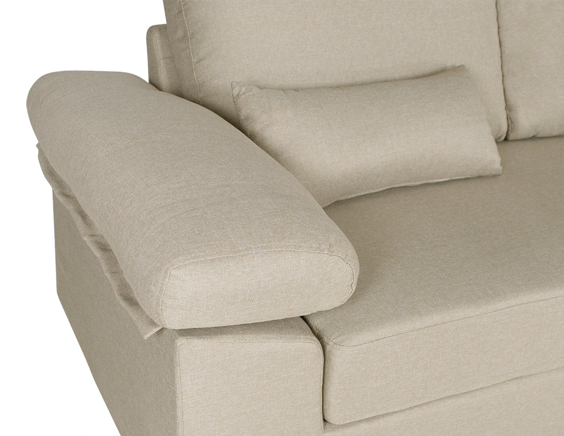 Divano angolare 3 posti con chaise longue destra mod. Washington - Colore: beige - DI-WA11FBC-CLDX