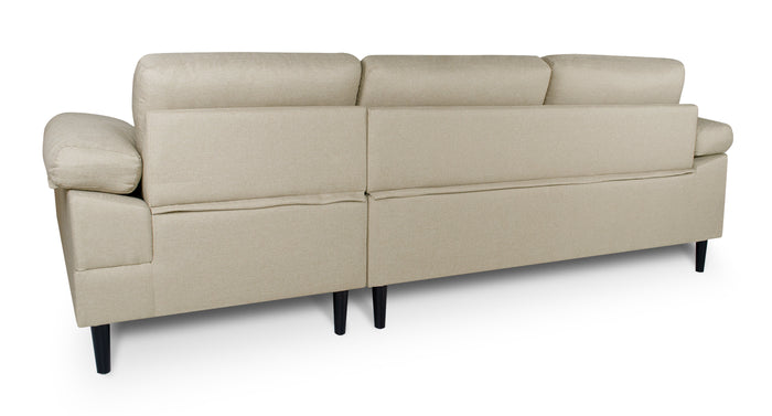 Divano angolare 3 posti con chaise longue destra mod. Washington - Colore: beige - DI-WA11FBC-CLDX