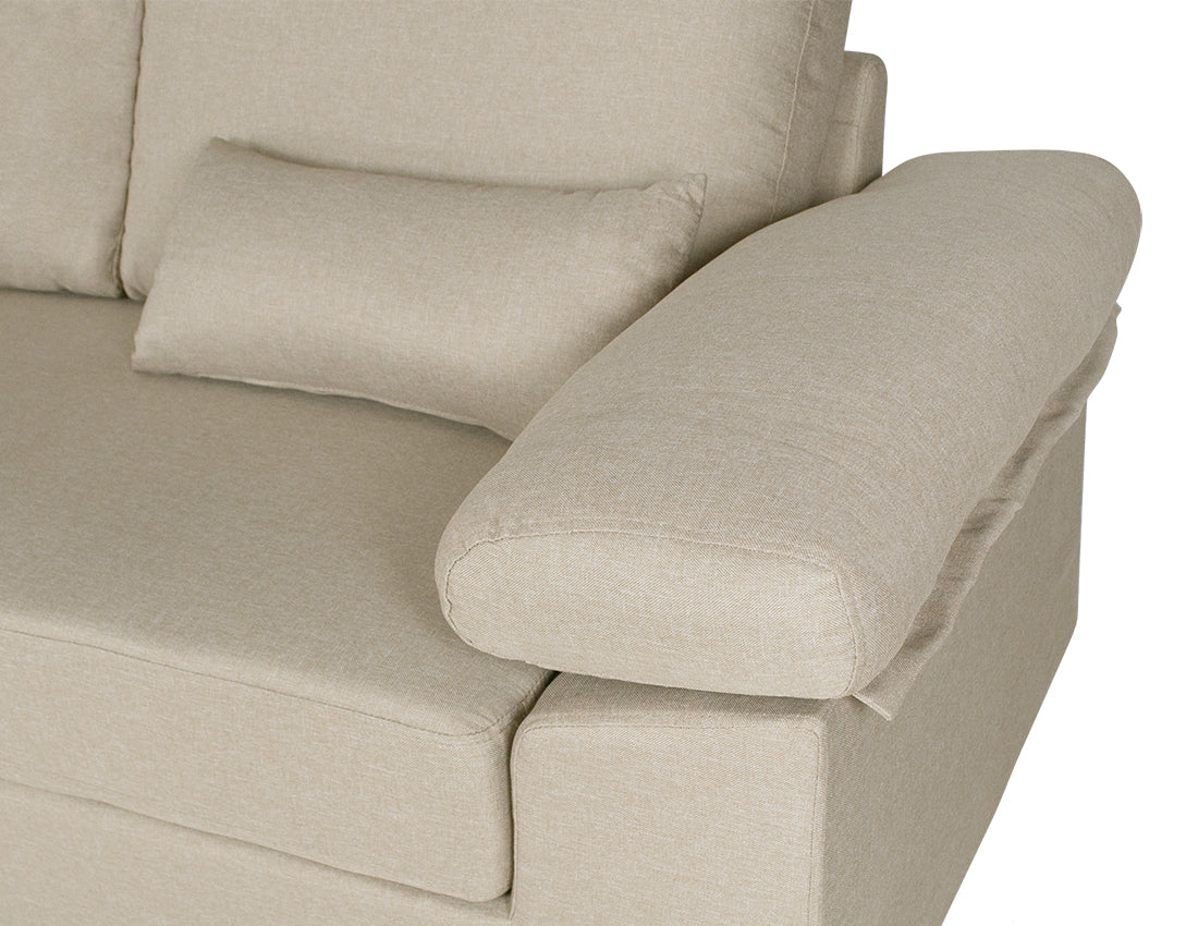 Divano angolare 3 posti con chaise longue sinistra mod. Washington - Colore: beige - DI-WA11FBC-CLSX