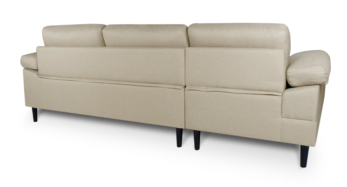 Divano angolare 3 posti con chaise longue sinistra mod. Washington - Colore: beige - DI-WA11FBC-CLSX