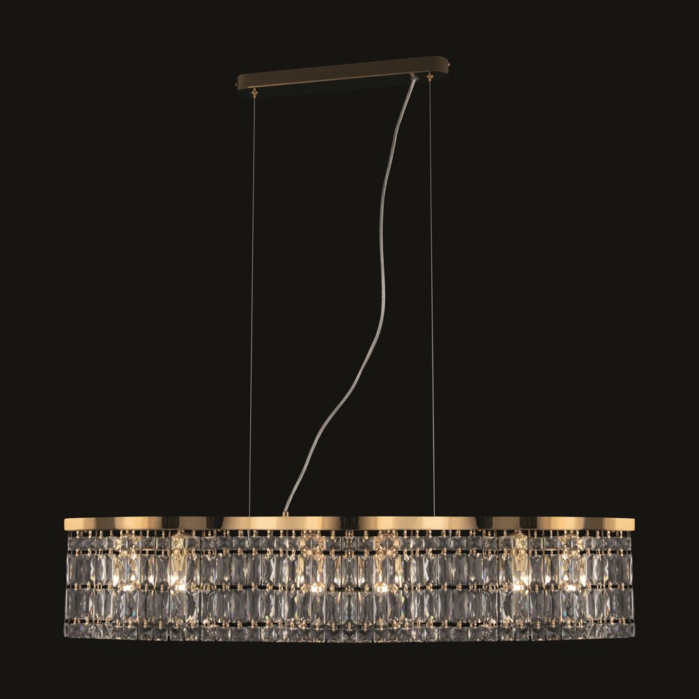 Lampadario Contemporaneo Dune Metallo Oro 6 Luci