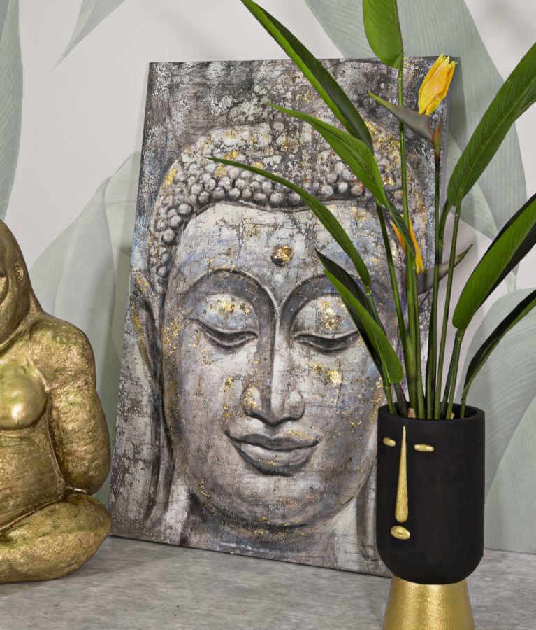 DIPINTO SU TELA FACE BUDDHA LIGHT -A- CM 80X3X120