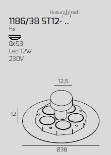 DISK SABBIA CON STAFFA DI FISSAGGIO E COPRIBASE 1186-38 ST12-SA