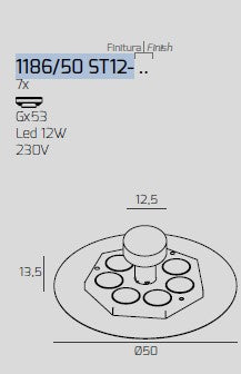 DISK SABBIA CON STAFFA DI FISSAGGIO E COPRIBASE 1186-50 ST12-SA