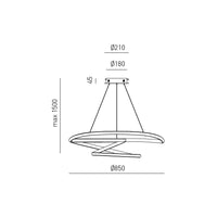 Sospensione Moderna Diva Alluminio Titanio 1 Luce Led 80W