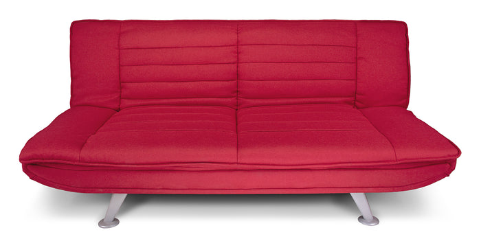 Divano letto clic clac in tessuto rosso, divano 3 posti mod. Iris DL-IR02FBC