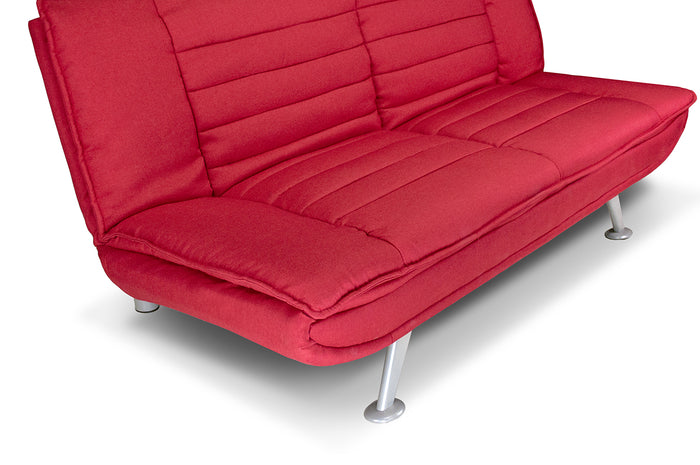 Divano letto clic clac in tessuto rosso, divano 3 posti mod. Iris DL-IR02FBC