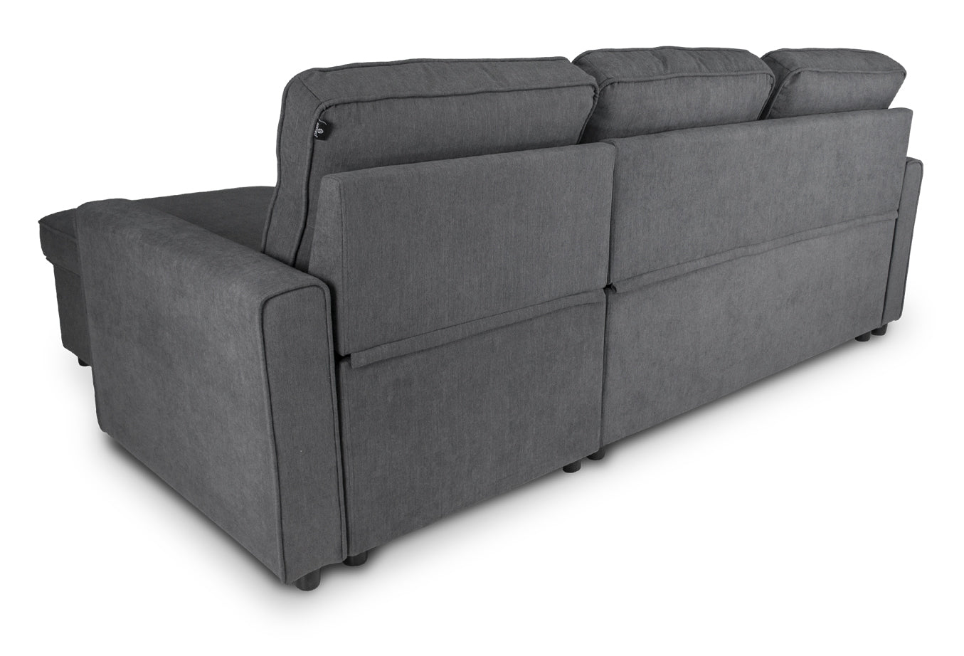 Divano letto angolare con contenitore, divano con chaise longue grigio scuro mod. Kennedy DL-KE05CL