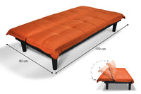 Divano letto clic clac mod. Russell in tessuto arancione DL-RU06FB