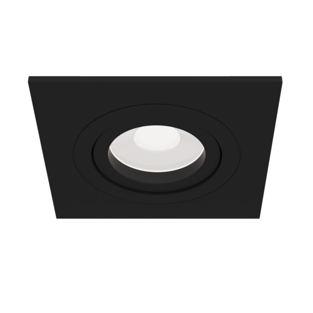 Faretto Da Incasso Moderno Atom Alluminio Nero 1 Luce Diffusore Tessile