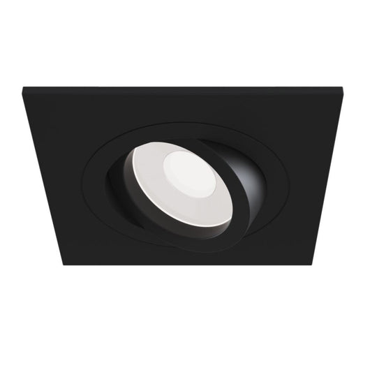 Faretto Da Incasso Moderno Atom Alluminio Nero 1 Luce Diffusore Tessile