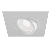 Faretto Da Incasso Moderno Atom Alluminio Bianco 1 Luce Diffusore Tessile