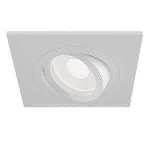 Faretto Da Incasso Moderno Atom Alluminio Bianco 1 Luce Diffusore Tessile