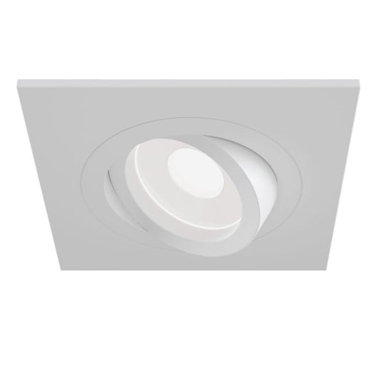 Faretto Da Incasso Moderno Atom Alluminio Bianco 1 Luce Diffusore Tessile