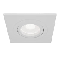 Faretto Da Incasso Moderno Atom Alluminio Bianco 1 Luce Diffusore Tessile