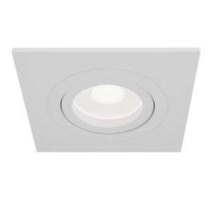 Faretto Da Incasso Moderno Atom Alluminio Bianco 1 Luce Diffusore Tessile