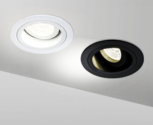 Faretto da incasso Downlight in Alluminio Atom Nero