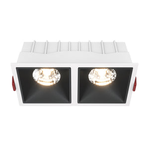 Doppio Faretto Da Incasso Moderno Alfa Led Alluminio Bianco 15W