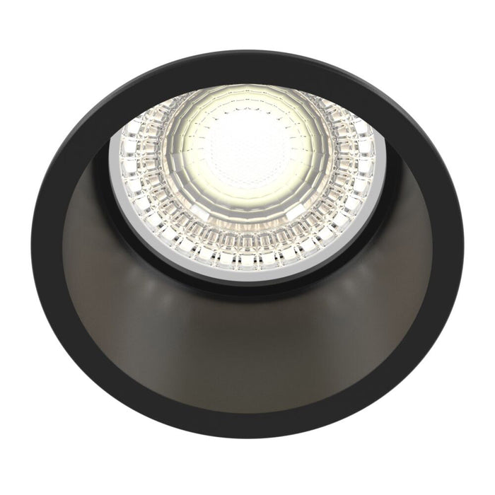 Faretto Da Incasso Moderno Reif Alluminio Nero 1 Luce Diffusore Vetro