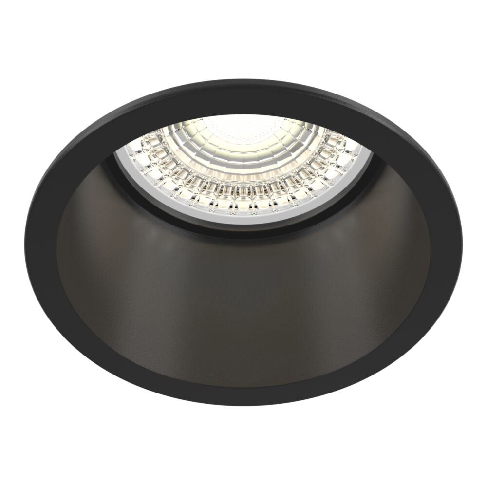 Faretto Da Incasso Moderno Reif Alluminio Nero 1 Luce Diffusore Vetro